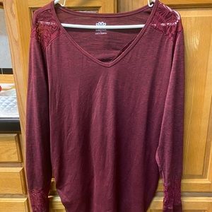 Maroon long sleeve shirt